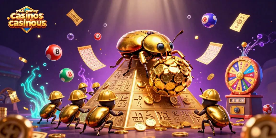 Discover real money casinos casinous illustrated with vibrant lottery and gaming elements