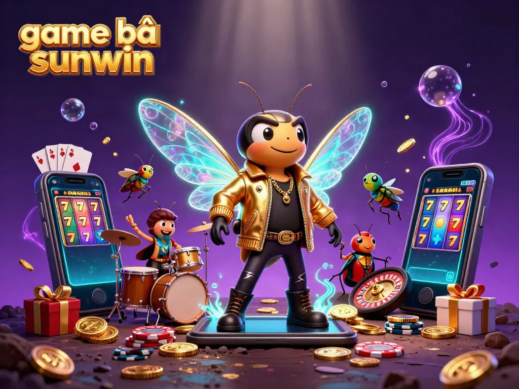 Experience the thrill of game bài sunwin with this vibrant 3D casino scene showcasing exciting game elements.